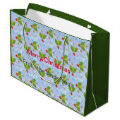 ホリーベリー表面パターンメリークリスマス ラージペーパーバッグ (裏面アングル)