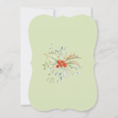 ホリーベリー赤と緑の冬のエレガントな結婚式 招待状 (裏面)