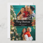 ホリーベリー金ゴールドグリッターメリークリスマス2写真 シーズンカード (正面)