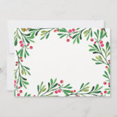 ホリーベリー金ゴールドボタニカルフォトホリデーカード 招待状 (裏面)