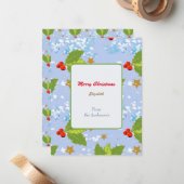 ホリーベリー雪と星メリークリスマス ノートカード (正面/裏面インサイチュ)