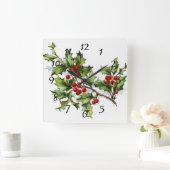 ホリーベリー20150802 スクエア壁時計 (ホーム)