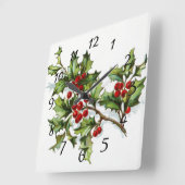 ホリーベリー20150802 スクエア壁時計 (傾斜)