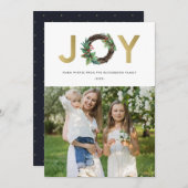 ホリーベリー ゴールド グリーン 喜びのリース クリスマス フォト (正面/裏面)