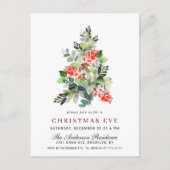 ホリーベリー ツリー クリスマスイブ ご招待カード ポストカード (正面)