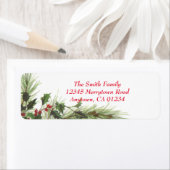 ホリーベリー&パインカスタム差出人住所ラベル ラベル (インサイチュ)