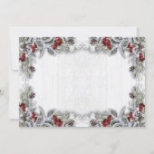 ホリーベリー ピンコーン クリスマス オープンハウス 招待状 (裏面)