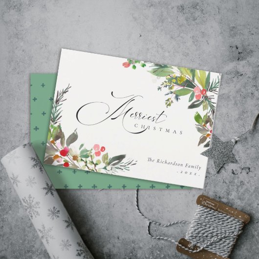ホリーベリー ピン レッド グリーン メリークリスマス シーズンカード