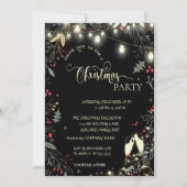ホリーベリー、ライト、ガラス会社クリスマスパーティー 招待状 (正面)