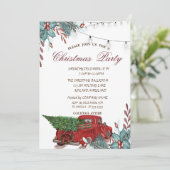 ホリーベリー、ライト、レッドトラッククリスマスパーティー 招待状 (スタンド正面)