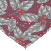 ホリーベリー、暗葉色の灰色の テーブルクロス (アングル)