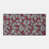 ホリーベリー、暗葉色の灰色の デスクマット (正面)