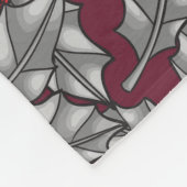 ホリーベリー、暗葉色の灰色の フリースブランケット (角)