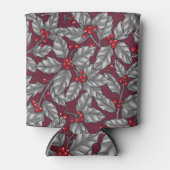 ホリーベリー、暗葉色の灰色の 缶クーラー (正面)