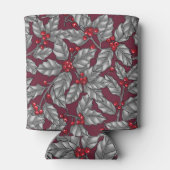 ホリーベリー、暗葉色の灰色の 缶クーラー (裏面)