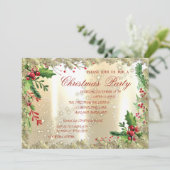 ホリーベリー、雪片、企業のクリスマスパーティー 招待状 (スタンド正面)