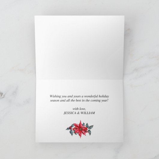 ホリーベリー(鳥)ショウジョウコウカンチョウクリスマスグリーティ企業のング シーズンカード (内部)