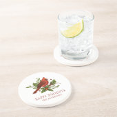 ホリーベリー（鳥）ショウジョウコウカンチョウホリデーモノグラムミスタントー コースター (側面)