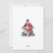 ホリーベリー（鳥）ショウジョウコウカンチョウポインセティアクリスマスグリーティング シーズンカード (裏面)