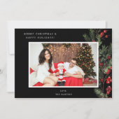 ホリーベリーHフォトホリデーまたはクリスマス – ブラック (正面)