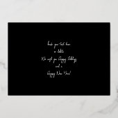 ホリーベリーHフォトホリデーまたはクリスマス – ブラック 箔招待状 (裏面)