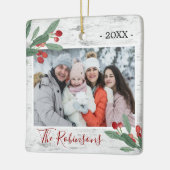 ホリーベリ素朴ー樺の木PHOTOホワイトバーク セラミックオーナメント (左)