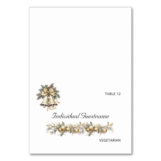 ホリーベルクリスマス結婚ズゲストネーム座席表 テーブルナンバー (正面)