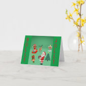 ホリーホッリィサンタとエルフのクリスマスカード カード (黄色い花)