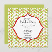 ホリーホリデエレガントイクリスマスパーティの招待状 招待状 (正面/裏面)