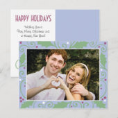 ホリーホリデーウィンターブルーフォトポストカード シーズンポストカード (正面/裏面)