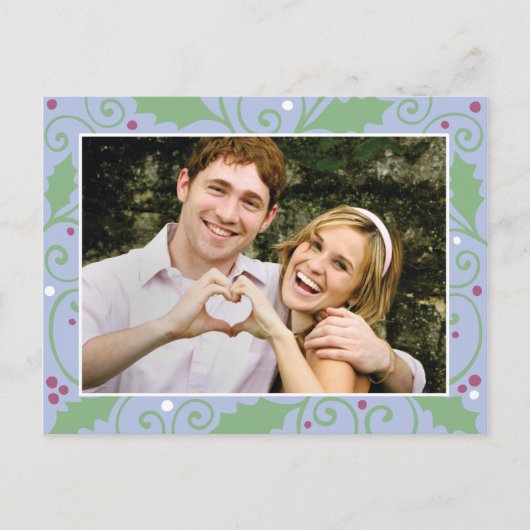 ホリーホリデーウィンターブルーフォトポストカード シーズンポストカード (正面)