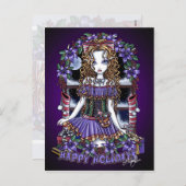 ホリーホリデークリスマスパーティーキャンディエンジェルポストカード シーズンポストカード (正面/裏面)