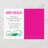 ホリーホリデーグリーン&ピンクフォトポストカード シーズンポストカード (裏面)