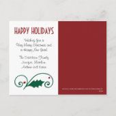 ホリーホリデーグリーン&レッドフォトポストカード シーズンポストカード (裏面)