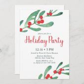 ホリーホリデーパーティー招待状 招待状 (正面/裏面)