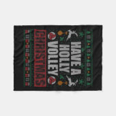 ホリーボレーバレーボール醜いクリスマスクリスマスメンズW フリースブランケット (正面(横))