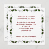 ホリーボーダークリスマスパーティー招待状 招待状 (正面/裏面)