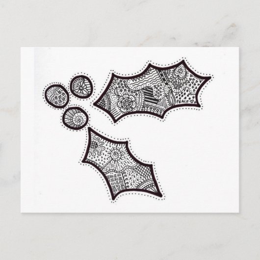 ホリーポストカード（白黒） ポストカード (正面)