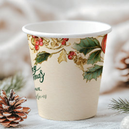 ホリーポメ素朴グラナートクリスマスパーティー 紙コップ