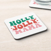 ホリーマすてきマ – おもしろいホリデーデザイン コースター (左側)