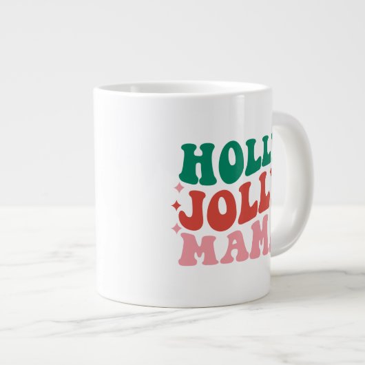 ホリーマすてきマ – おもしろいホリデーデザイン ジャンボコーヒーマグカップ (正面右)