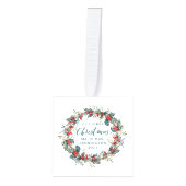 ホリーミストエレガントレトーリース3フォトクリスマス キューブオーナメント (正面)