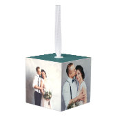 ホリーミストエレガントレトーリース3フォトクリスマス キューブオーナメント (裏面アングル)