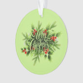 ホリーメリークリスマスアクリルオーナメント オーナメント (正面)