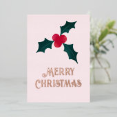 ホリーメリークリスマスフォイルカード 箔シーズンカード (立ち正面)