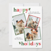 ホリーメリークリスマスブライトおもしろいファミリー シーズンカード (正面)