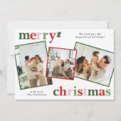 ホリーメリークリスマスブライトおもしろいファミリー シーズンカード (正面)