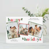 ホリーメリークリスマスブライトおもしろいファミリー シーズンカード (スタンド正面)