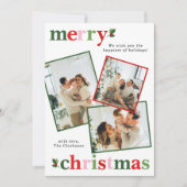 ホリーメリークリスマスブライトおもしろいファミリー シーズンカード (正面)