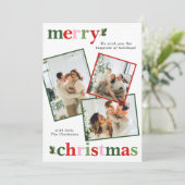 ホリーメリークリスマスブライトおもしろいファミリー シーズンカード (スタンド正面)